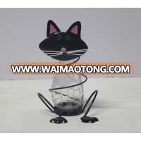 solar garden light animal metal led garden solar light iron cat solar garden light